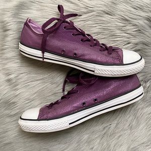 Purple All ⭐️ Star Sparkly Converse